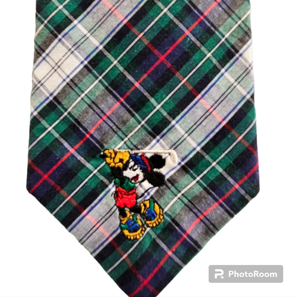 DISNEY Golfer Mickey Mouse Plaid Tie - Picture 3 of 9